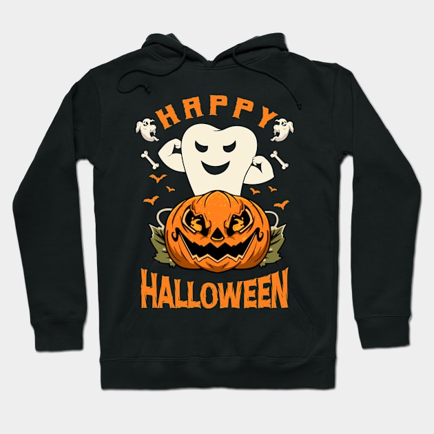 Dental Spooky Happy Halloween Dentist Hoodie by vintagevector